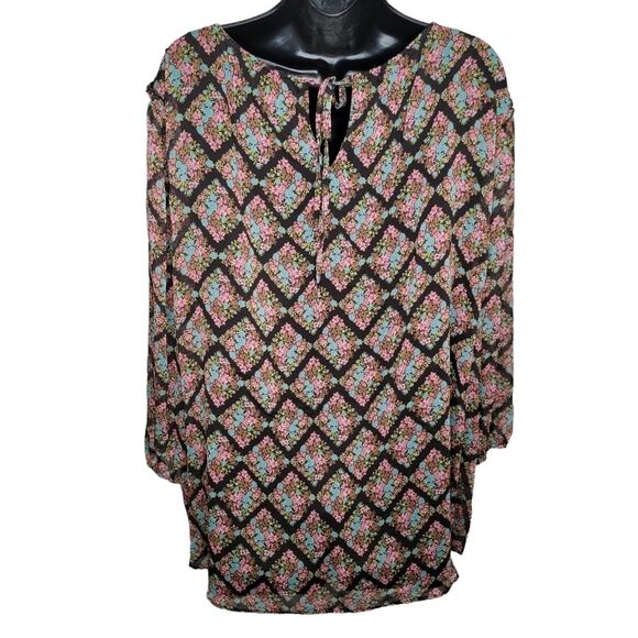 LC Lauren Conrad Plus Size Three Quarter Sleeve Flowy Top 4x - Picture 3 of 8